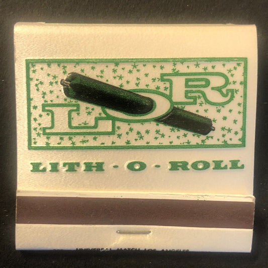 Lith-O-Roll Corporation Rollers El Monte, CA Full Vintage Matchbook c1965-73 VGC