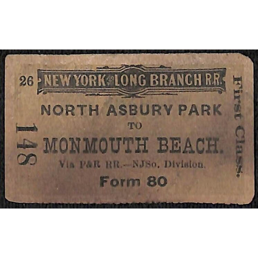 New York & Long Branch Railroad 1896 Monmouth Beach / North Asbury Park #148