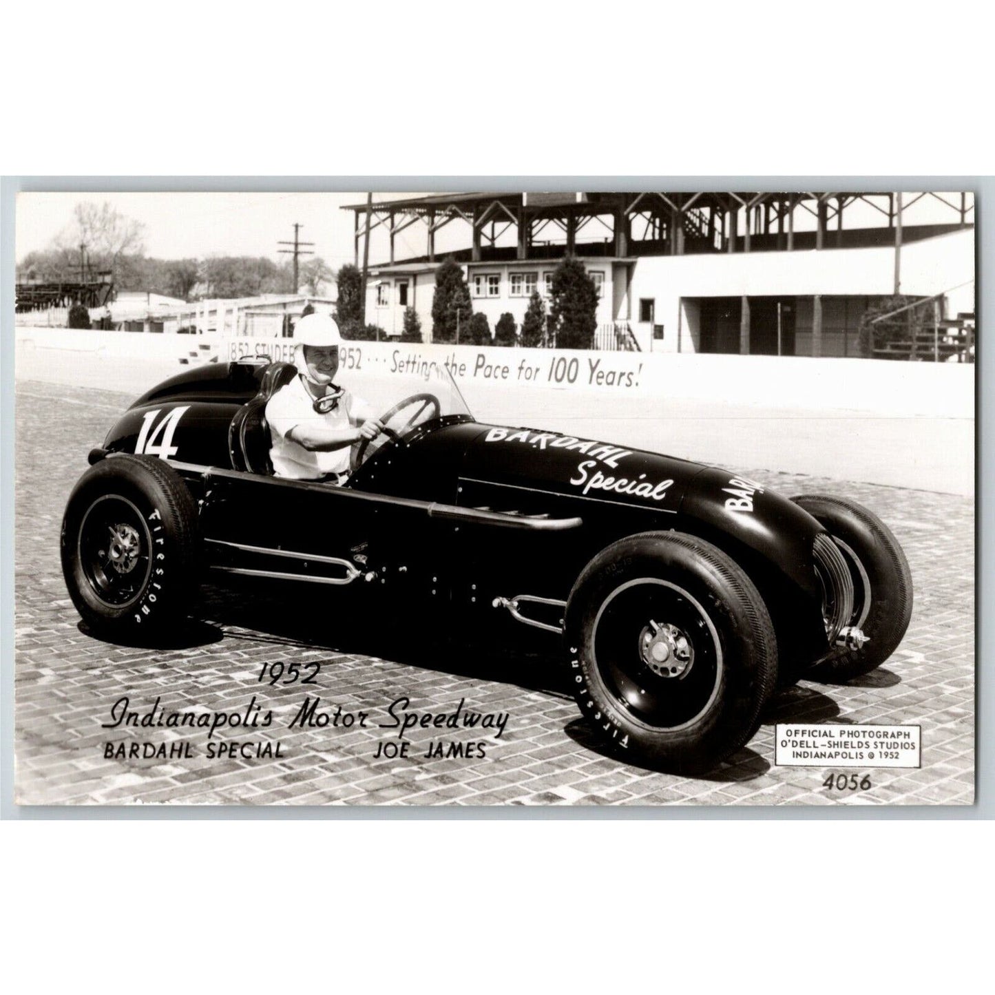 Indy 500 RPPC Postcard "1952 Joe James" Official Race Photo Unposted VGC
