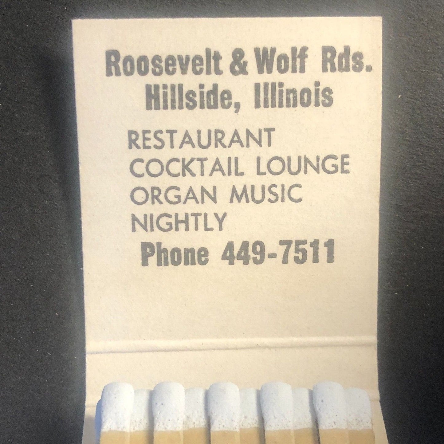 Cotugno's Restaurant Cocktail Lounge Hillside, IL Vintage Matchbook c1950s-60's