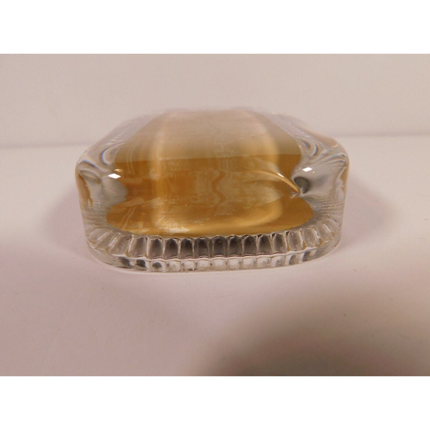 Vintage Glass Temple Music Sept. 1901 Rectangular Paperweight 2 1/2" x 4" 10 oz.