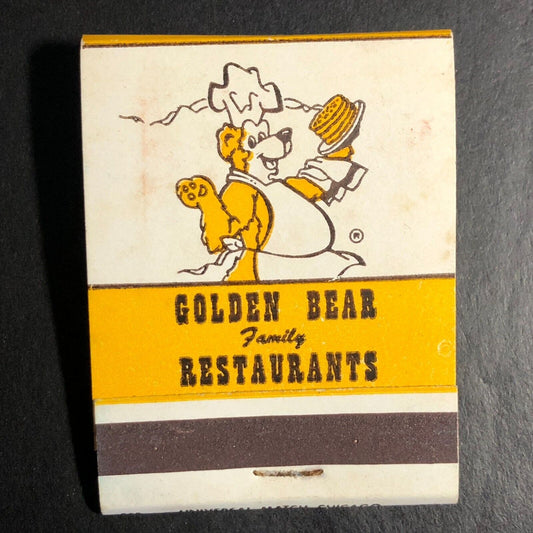 Golden Bear Restaurants HQ Elmwood Park, IL Full Matchbook c1968-73
