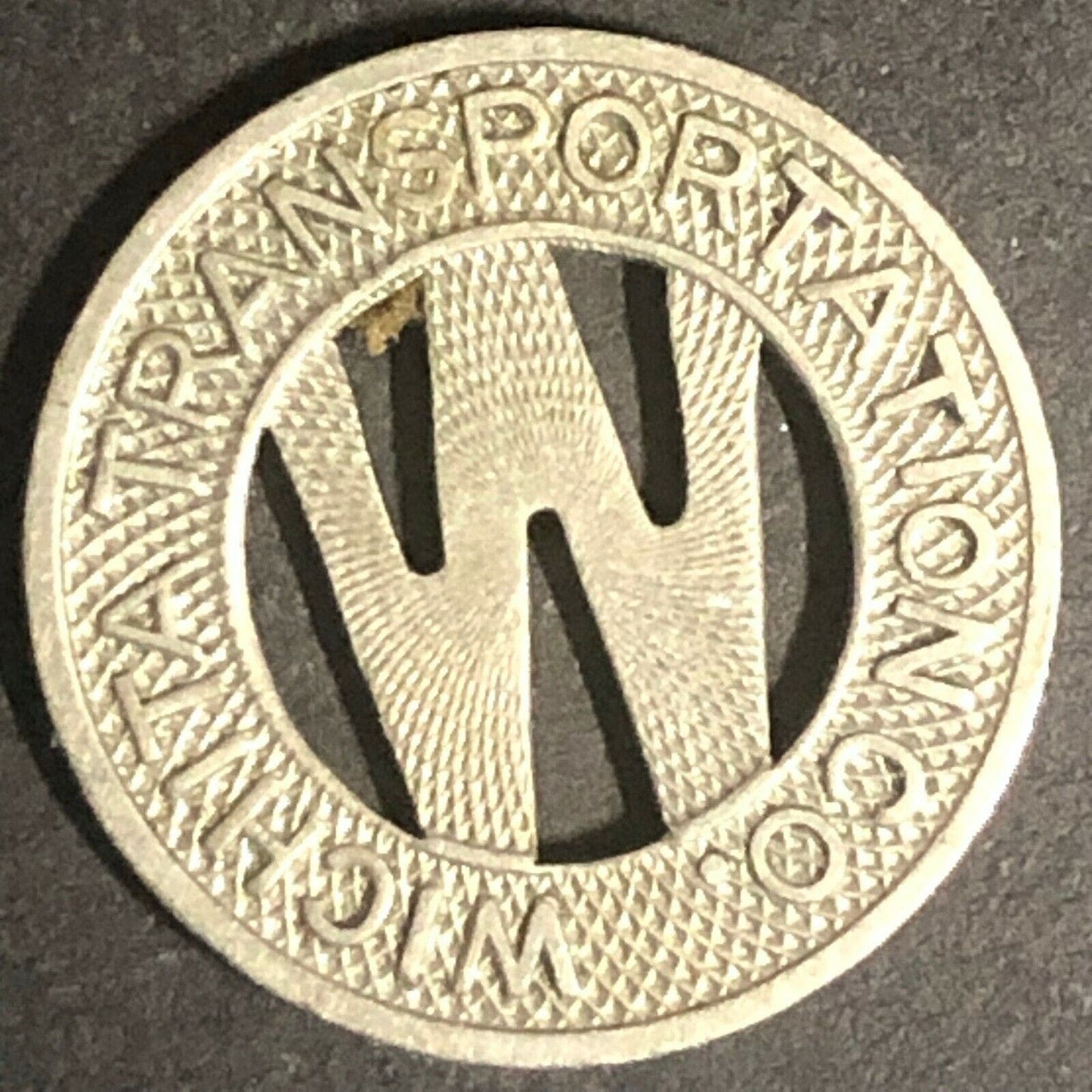 c1940's 16mm Wichita Transportation Corp. G/F One Fare Brass Transit Token KS