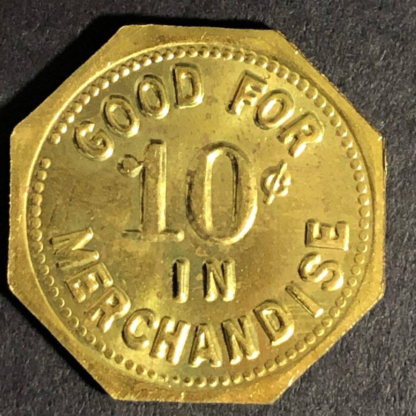 (John Doerr Lumber Wilmette, IL ?) "J.D." Token G/F 10c In Merch. 22.5mm