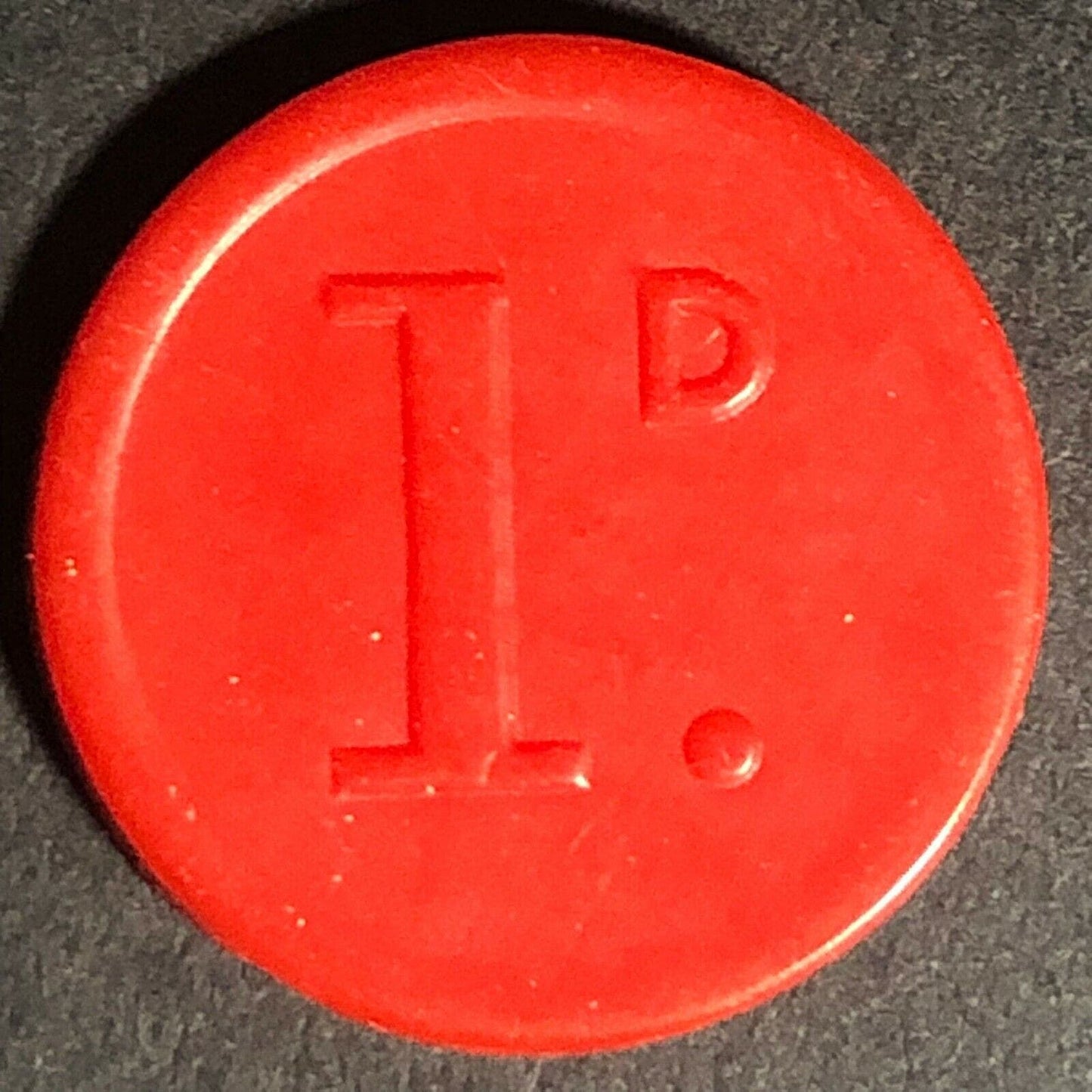 Birmingham Tramways England Plastic Token - Red 1D 22mm c50's-60's