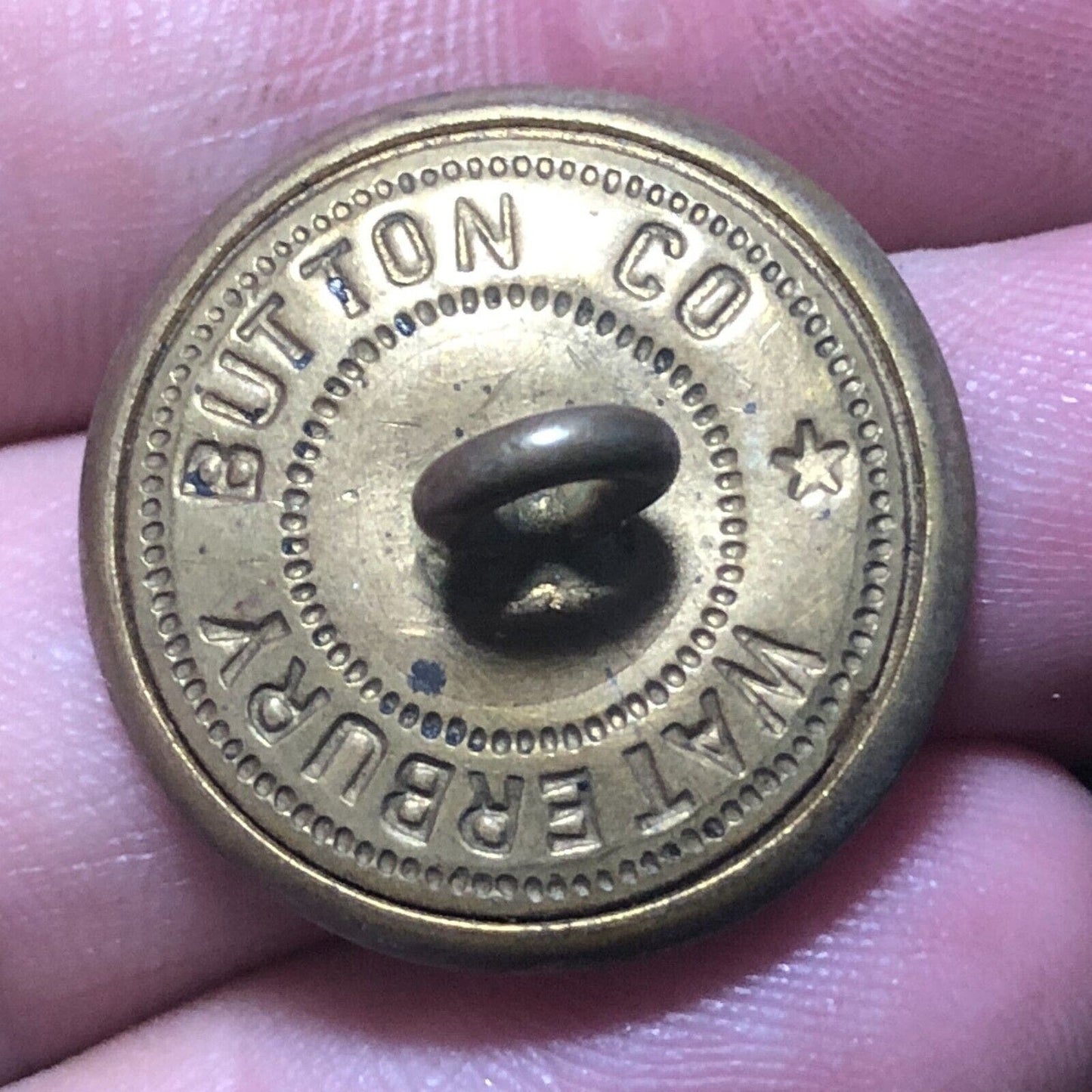 Pullman Railroad Uniform Button Brass 3/4" Flat - Waterbury