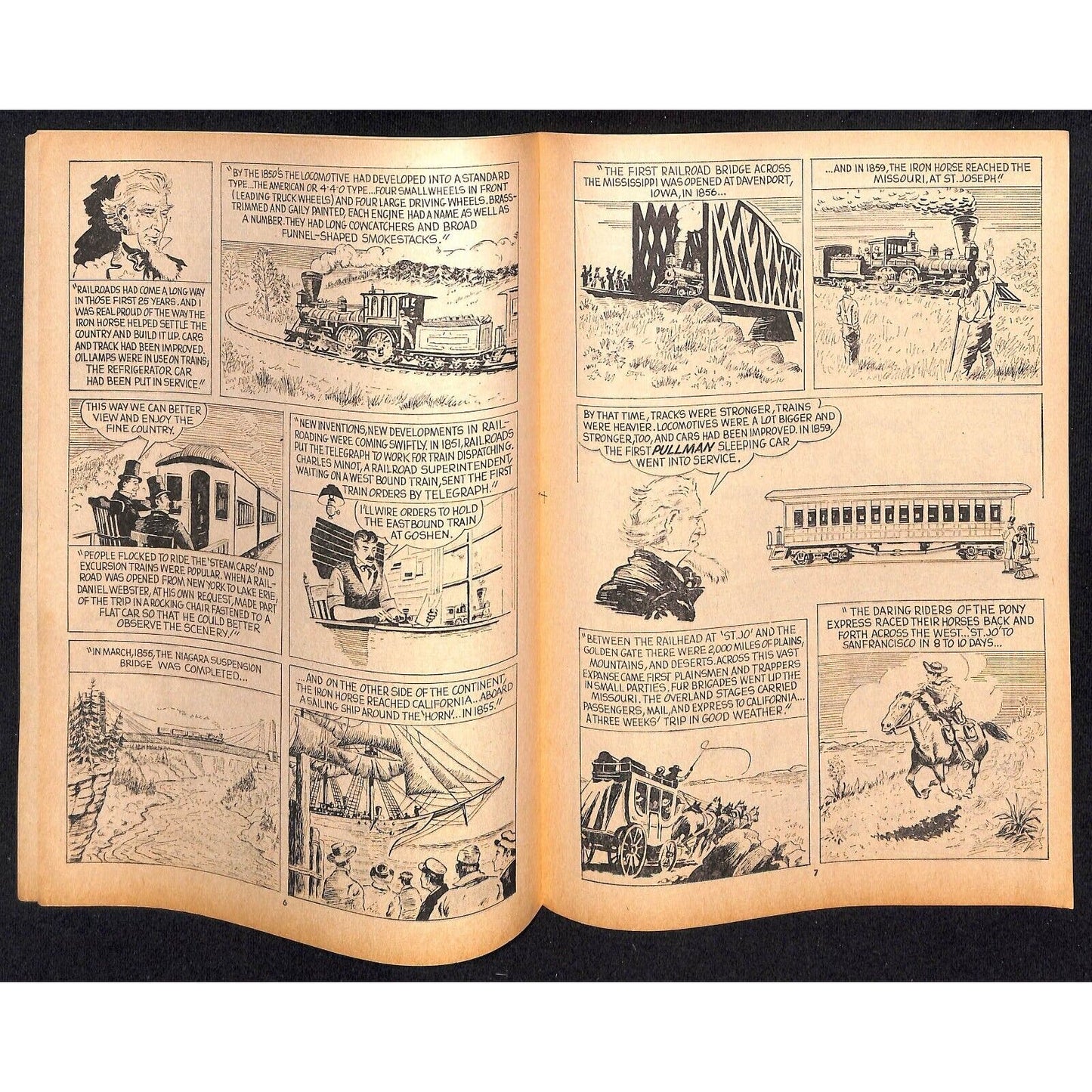 "Rails Across America" Comic Book Style w/ Uncle Sam 1968 15pp - VGC