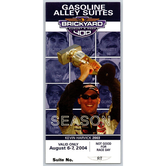 2004 Brickyard 400 Gasoline Alley Suites Ticket Stub - Ron Burton Estate