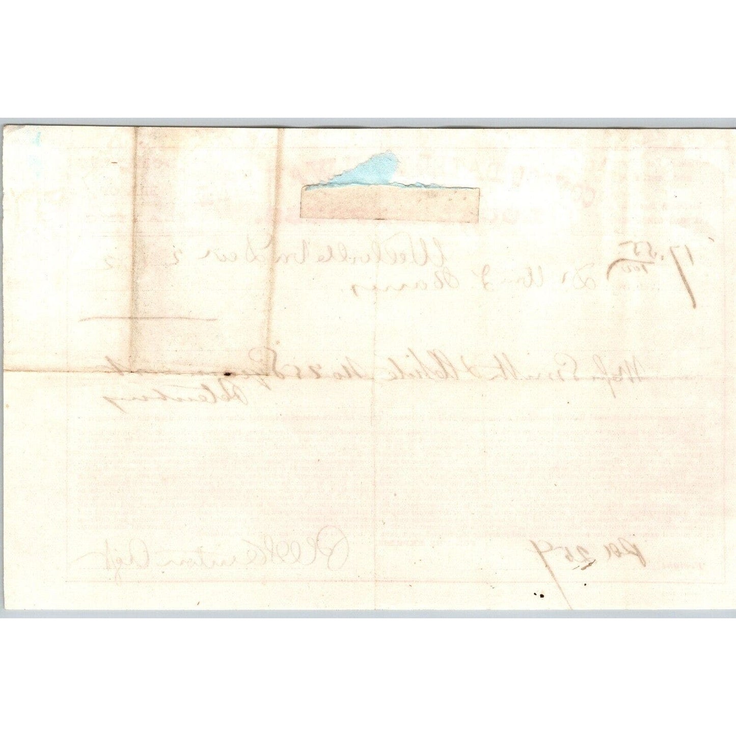 Norfolk & Petersburg Consolidated Railway Line Local Express 1872 Bill of Lading