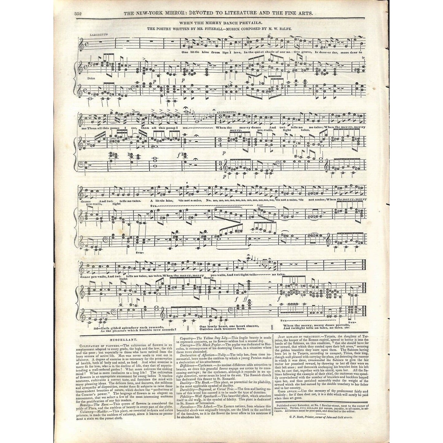 New-York Mirror Weekly Journal Literature Fine Arts Newspaper 4/27/1839