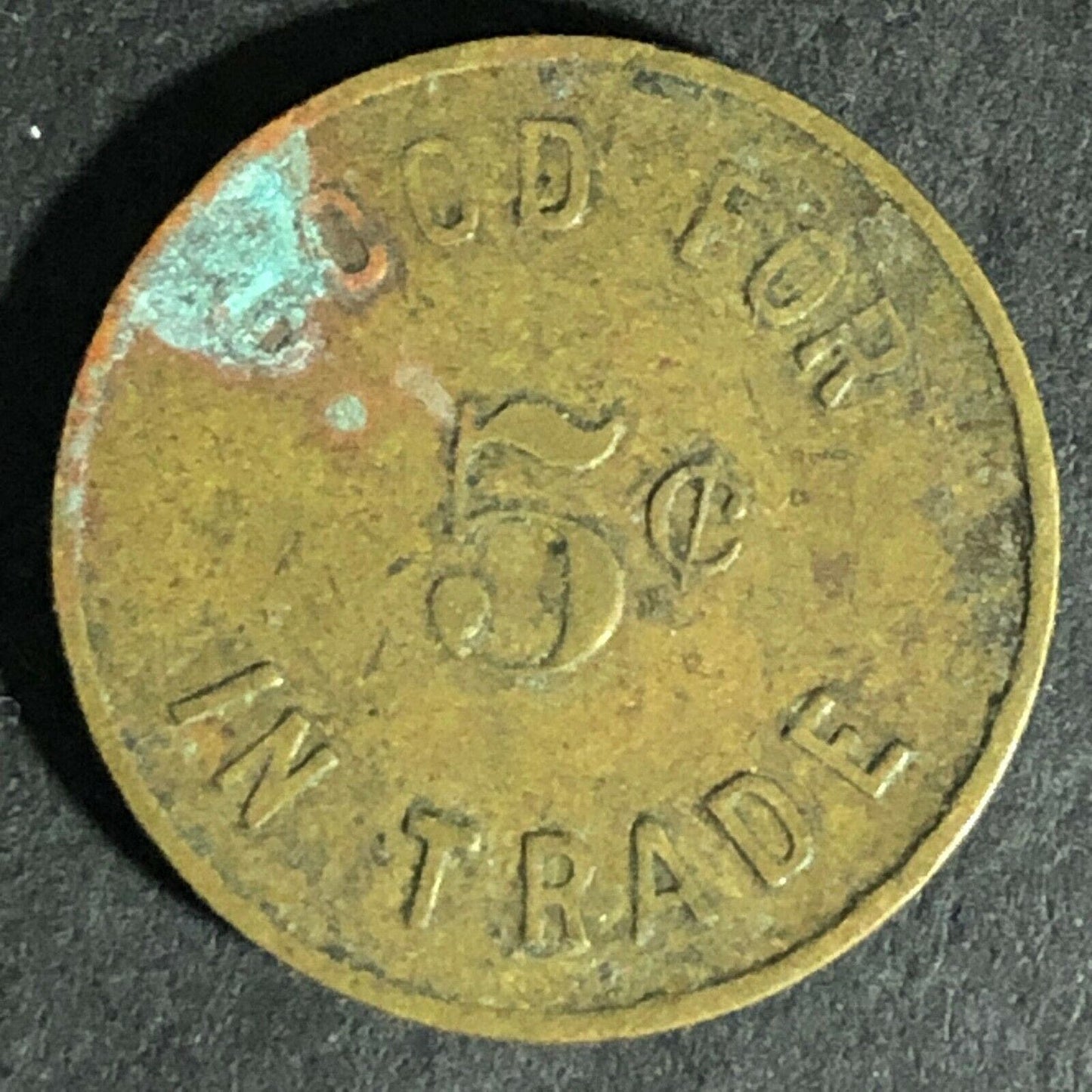 Good For 5c In Trade Brass Token 21mm