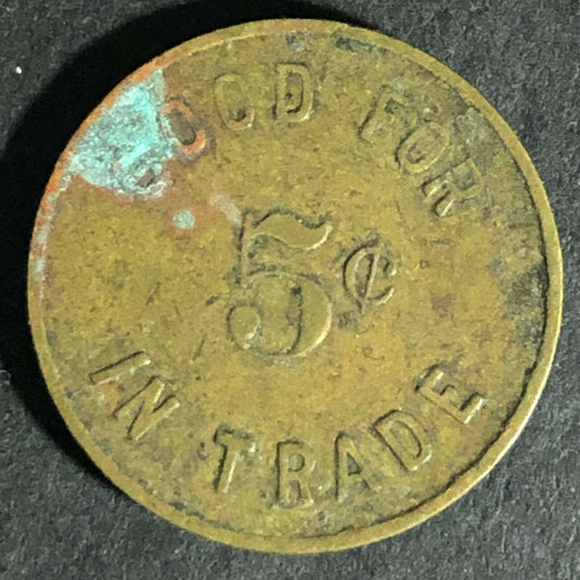 Good For 5c In Trade Brass Token 21mm