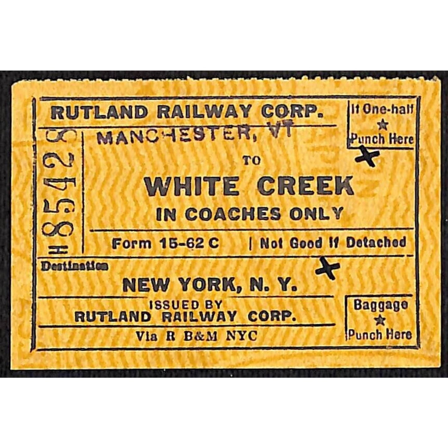 Group of 10 - Mostly 1953 Rutland Railroad Tickets / Stubs