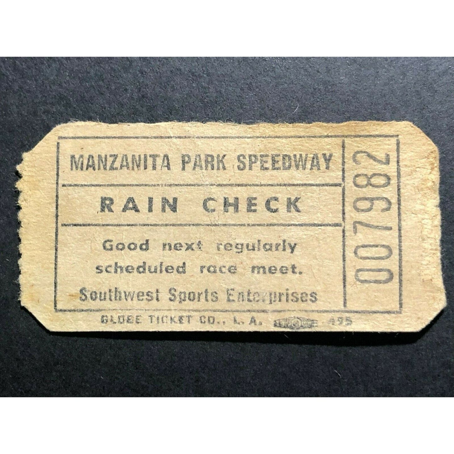 Vintage Race Racing Ticket USAC Midgets Manzanita Phoenix March 21 1964