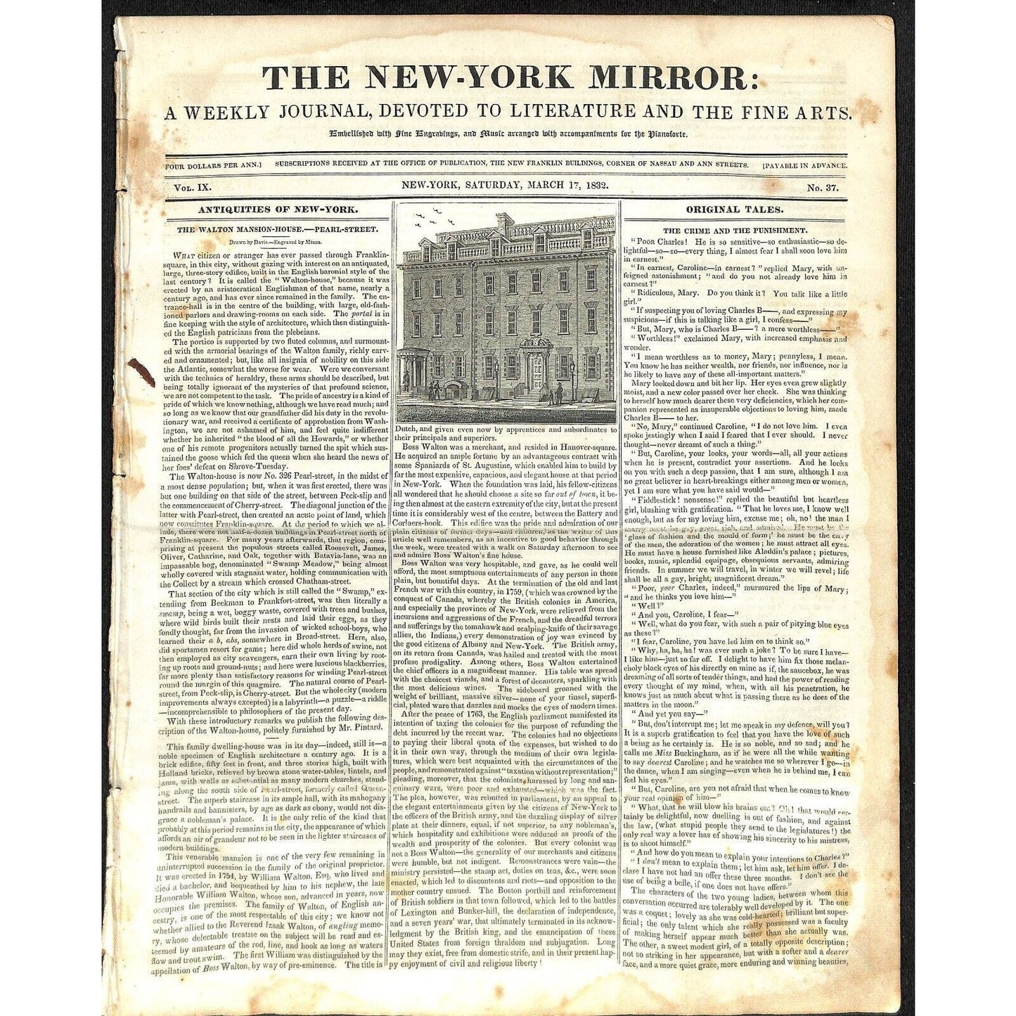 New-York Mirror Weekly Journal Literature Fine Arts Newspaper 3/17/32 8pp