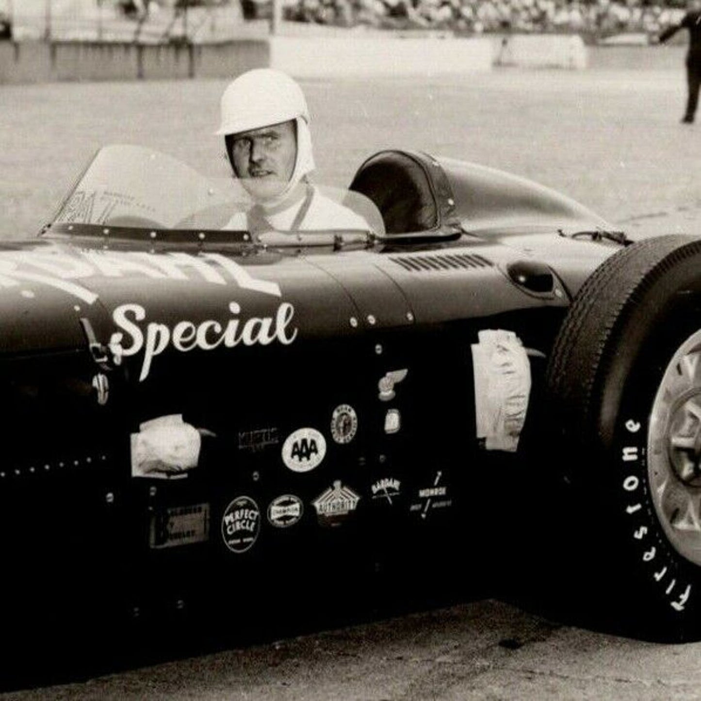 Indy 500 RPPC Postcard "1955 Jimmie Davies" Official Race Photo Unposted VGC
