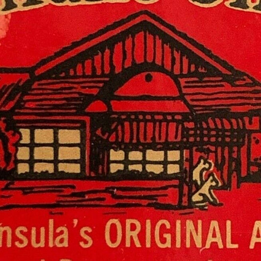 c1970's-80's Vintage Wooden Matchbox Matchbook "Dinah's Shack" Palo Alto, CALIF