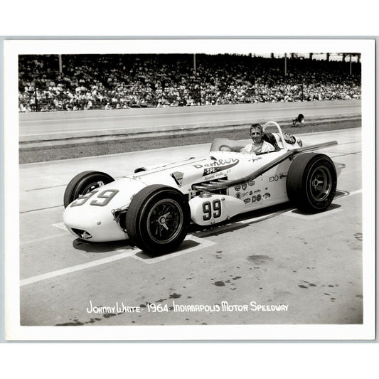 Indy 500 1964 Johnny White Demler Special 8x10 B&W Original Photo - Stamped