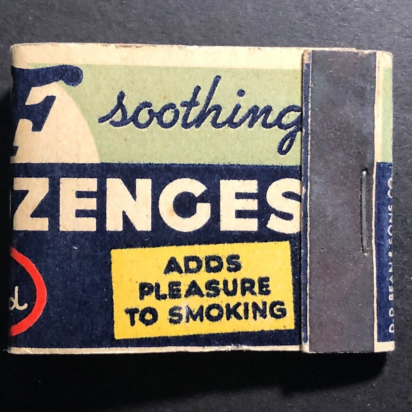 F & F Cough Lozenges Full 20-Strike Matchbook c1940's VGC Scarce Walgreens