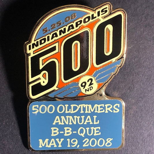 2008 Indy 500 Oldtimers Old Timers Annual BBQ Lapel Hat Pin IMS NOS Scarce