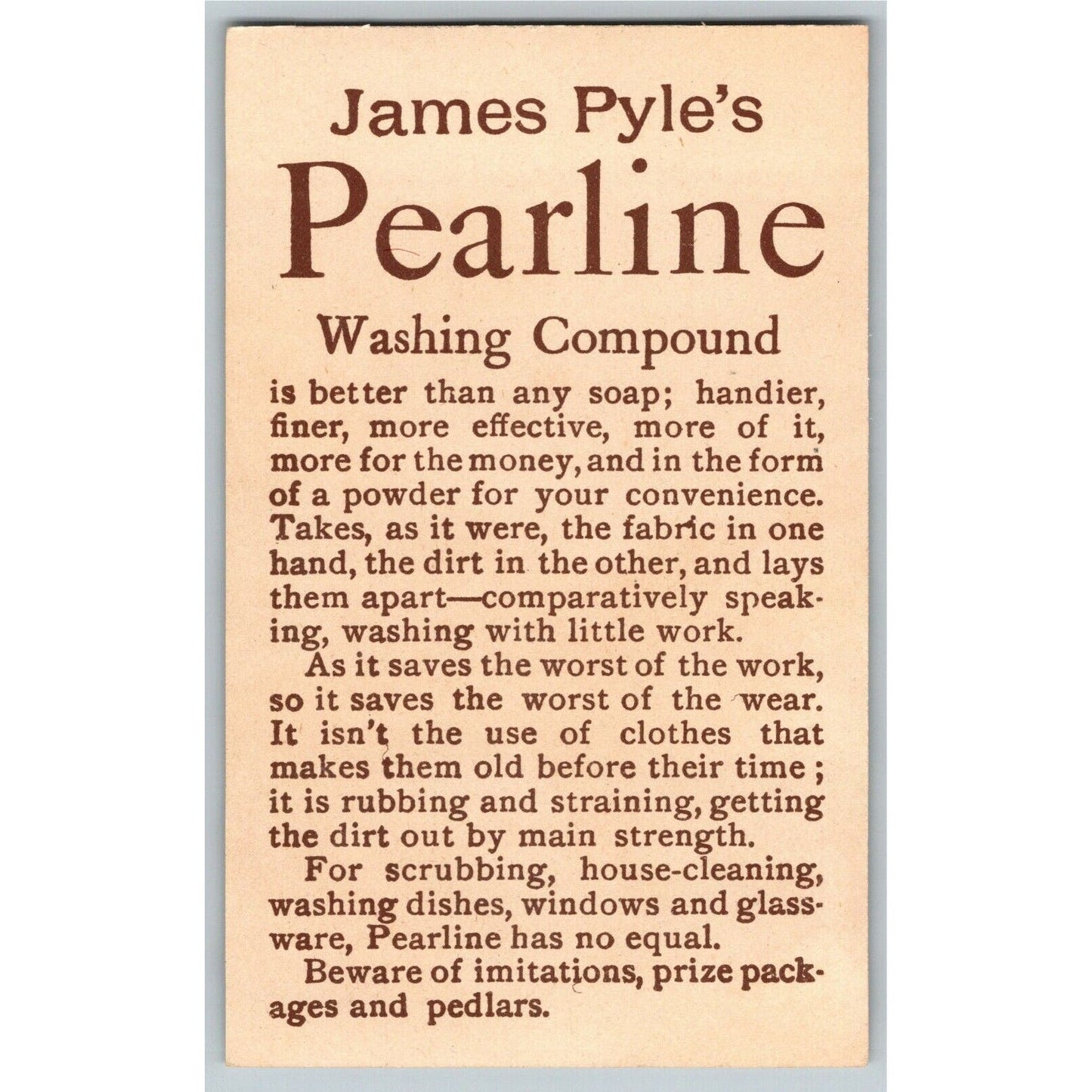 Victorian Trade Card Girl w/ Kitten Cat - Pyle's Pearline Washing Compound
