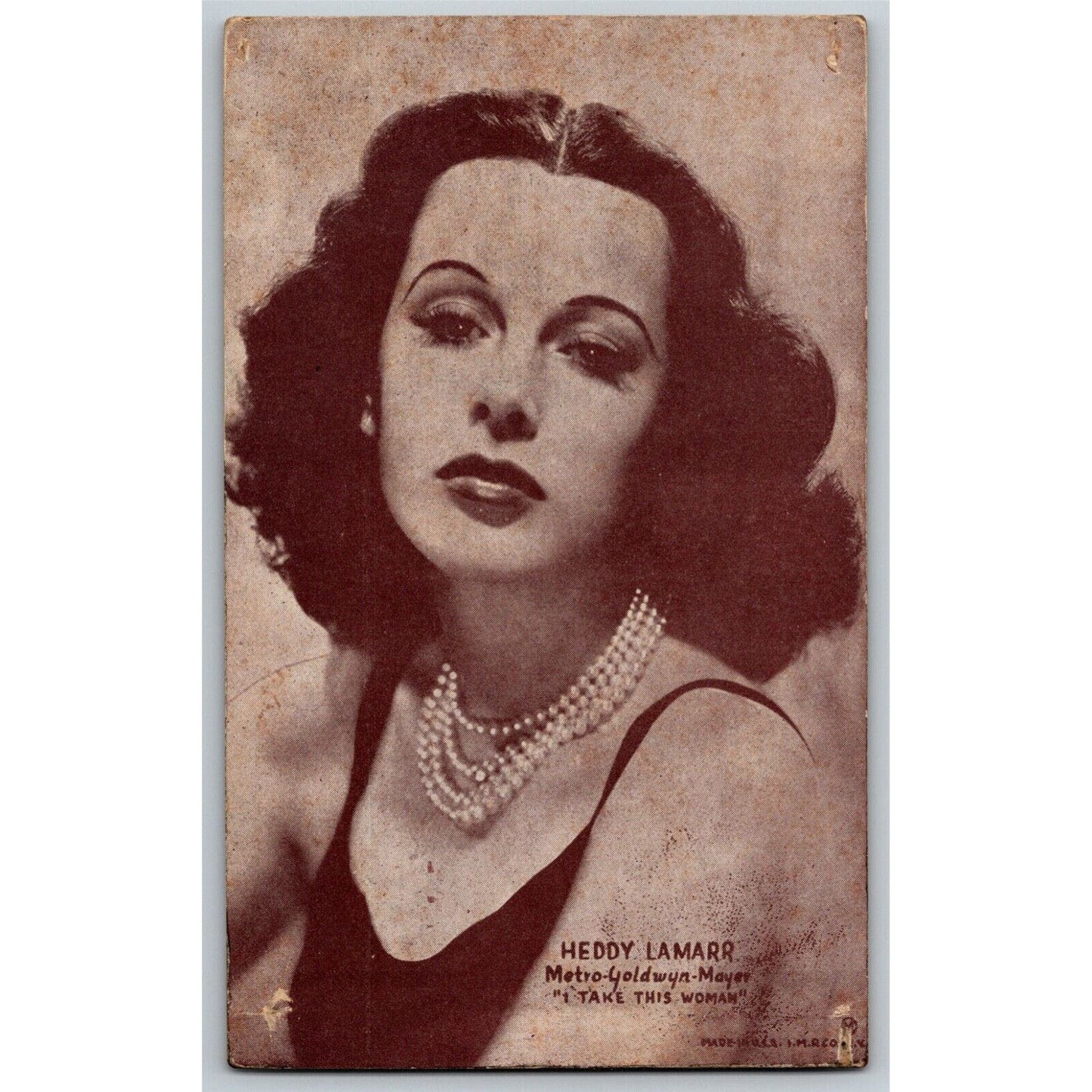 Heddy Lamarr Leading Lady Movie Star Arcade Card - Ken Prag Coll. EXC
