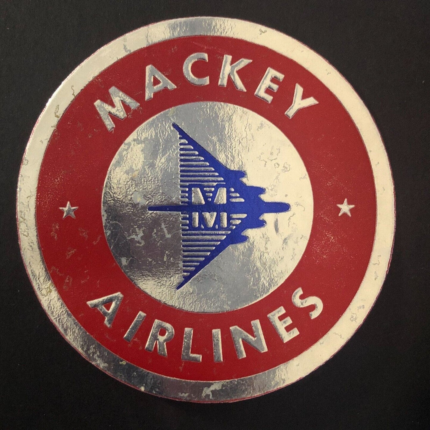 Mackey Airlines (Florida 1948-68) Bahamas Metallic / Foil Luggage Label
