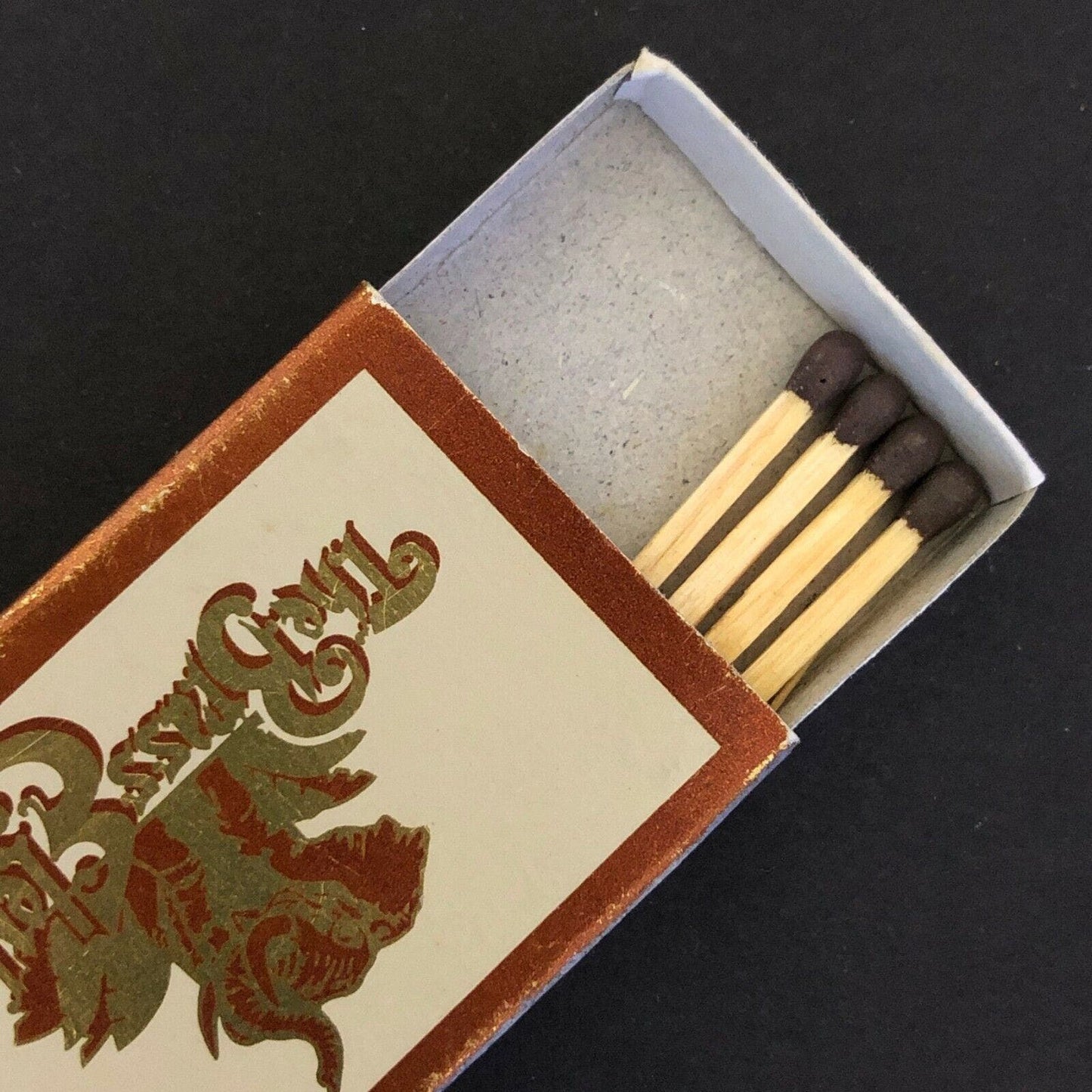 c1970's-80's Wooden Matchbox Matchbook "The Brass Elephant" South San Francisco