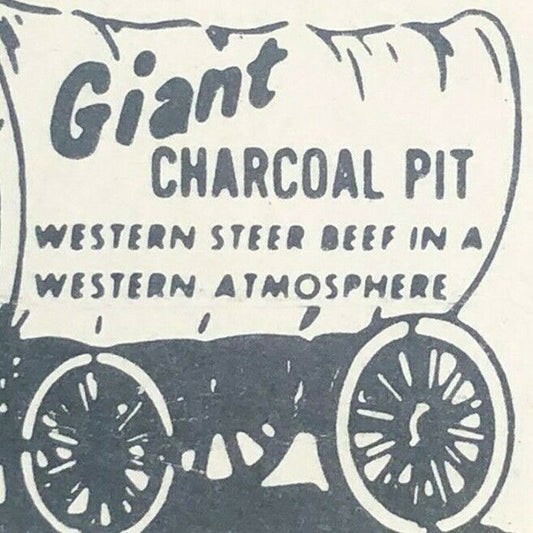 1960's-70's Full Matchbook - "Chuck Wagon Restaurants" Rockland Ellsworth