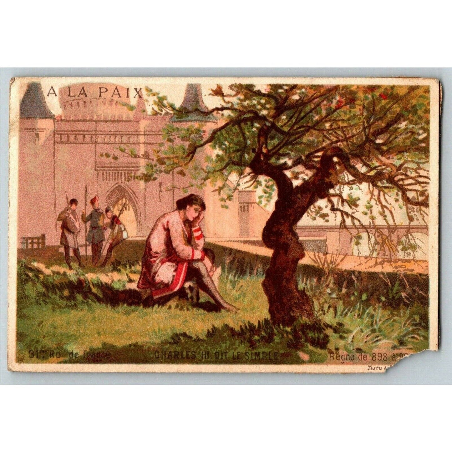 French Victorian Trade Card - "A La Paix" Charles III. Dit Le Simple