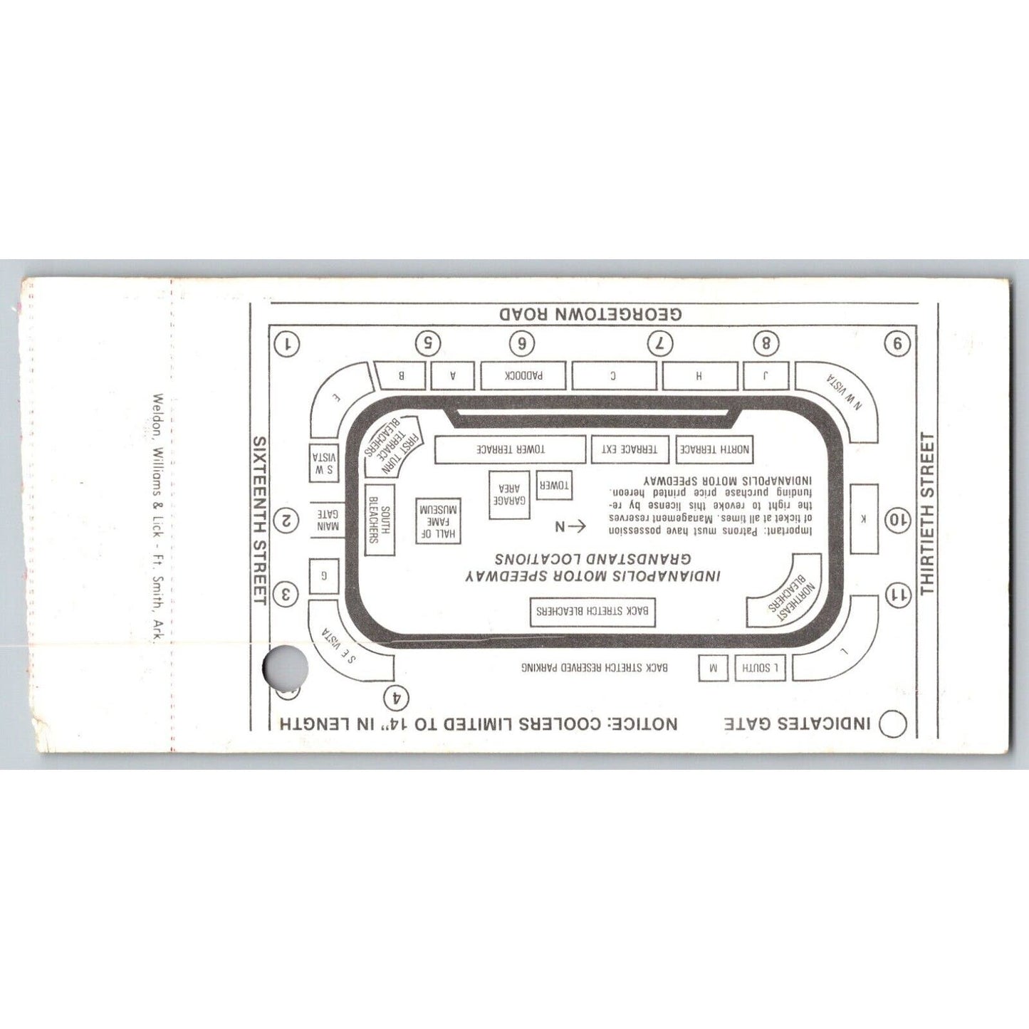 1982 Indianapolis 500 Ticket Stub Racing IMS - seat 16