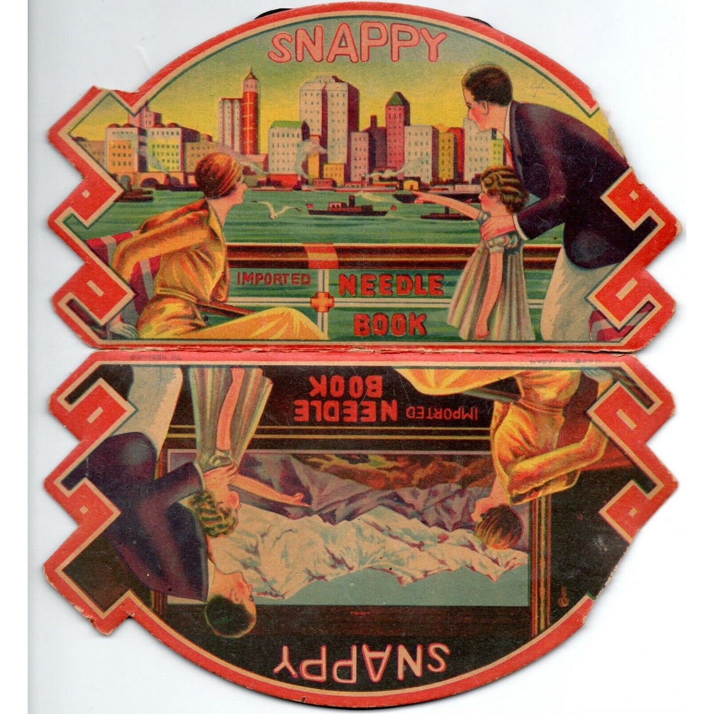 Scarce c1920's-30's Vintage Advertising Sewing Needle Book "Snappy" Deco