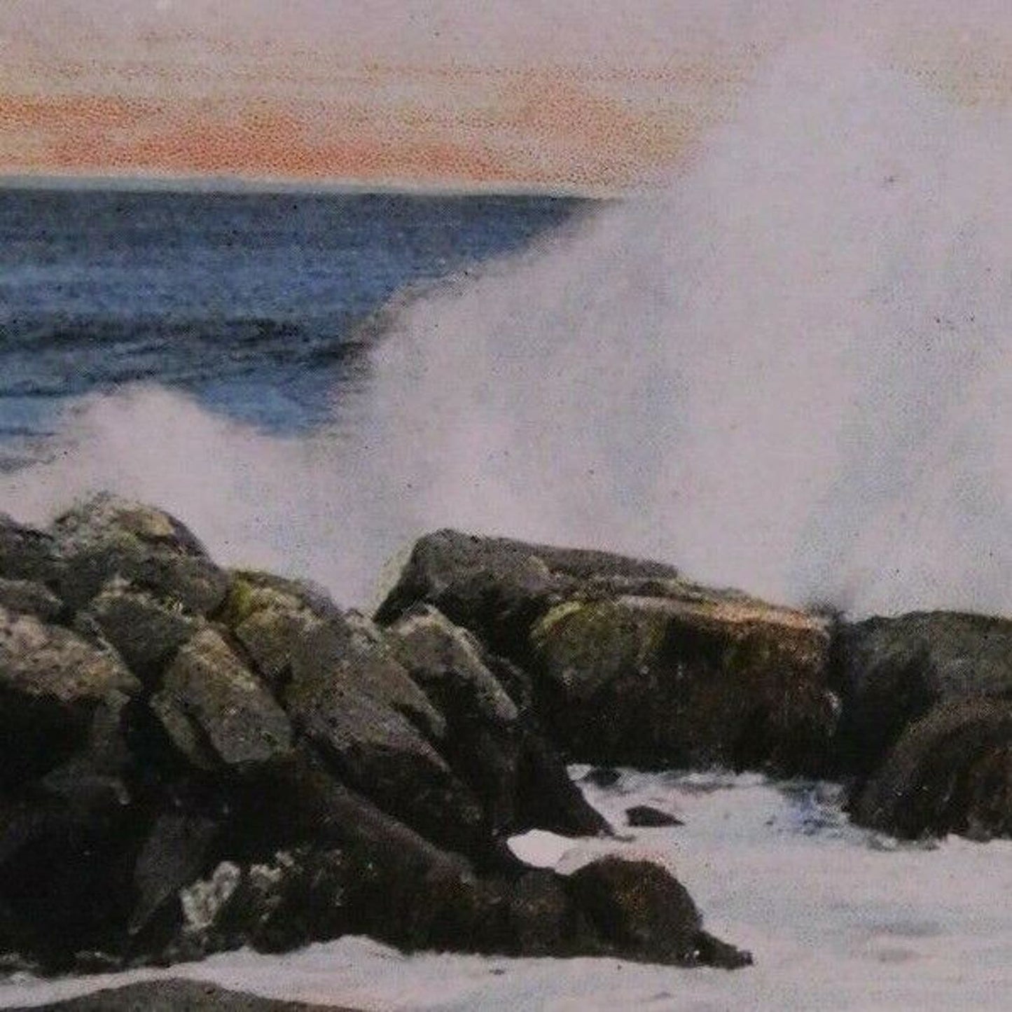 Vintage Postcard - "Surf and Rocks"