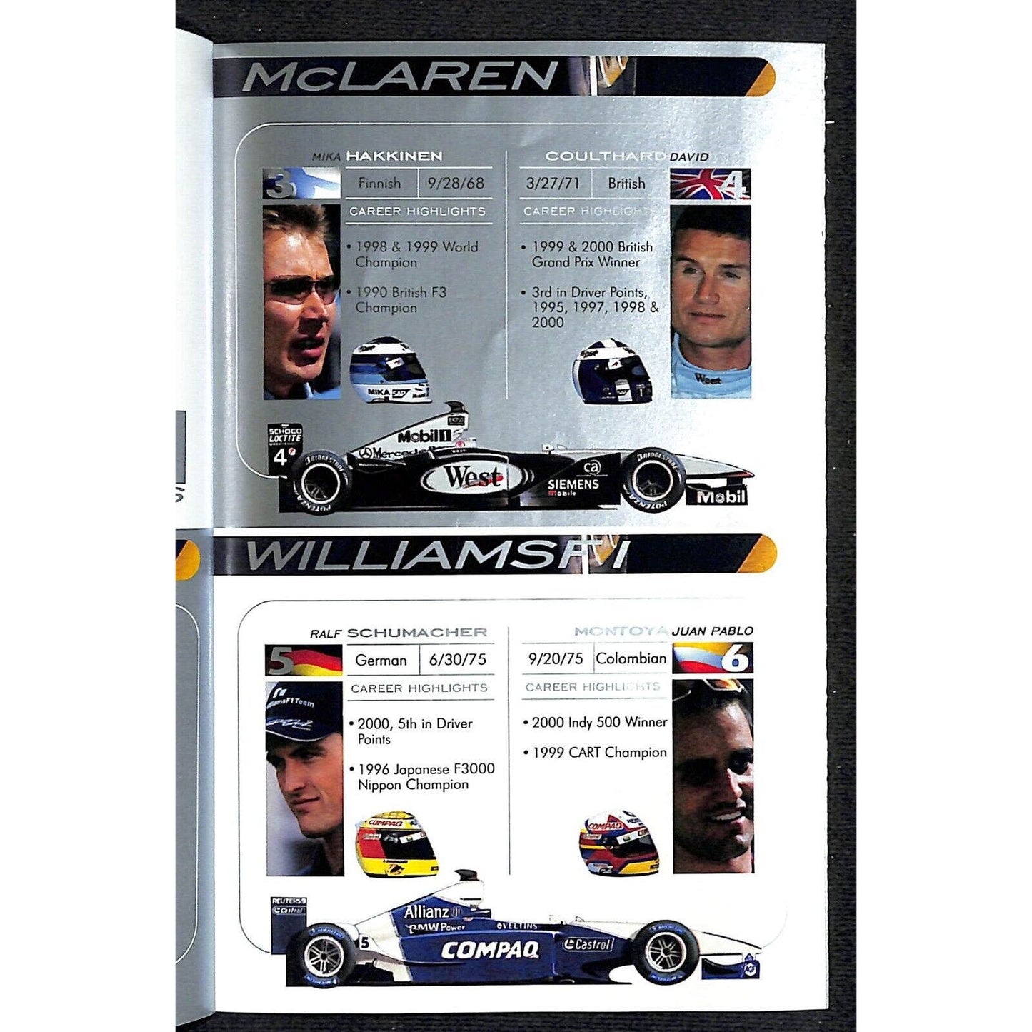 2001 F1 SAP USGP Grand Prix Racing Spectator Guide & Info Booklet 12pp VGC