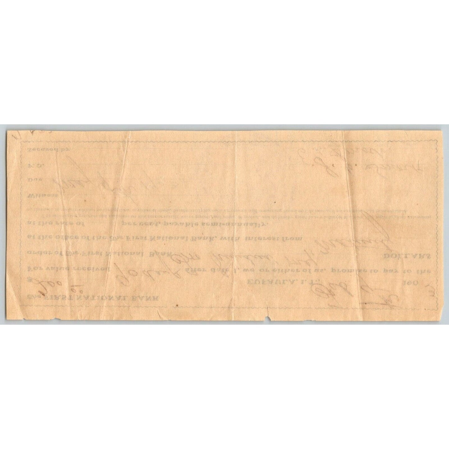 Eufaula Indian Territory Oklahoma 1903 $200 FNB Promissory Note