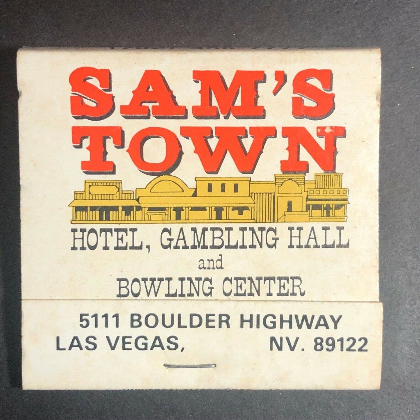 80's Full Matchbook "Sam's Town Hotel, Gambling Hall and Bowling Center" Vegas