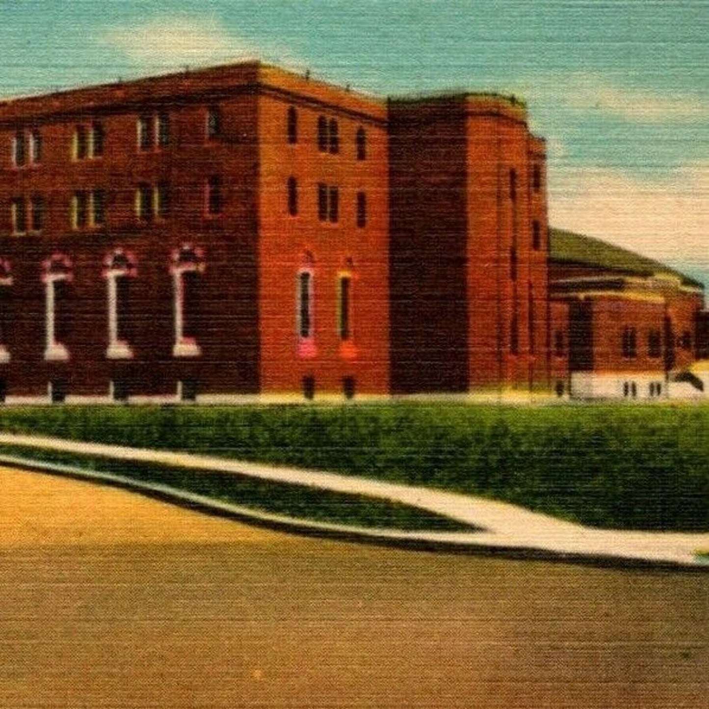 Vintage Linen Postcard New 165th Field Artillery Armory, Buffalo, NY