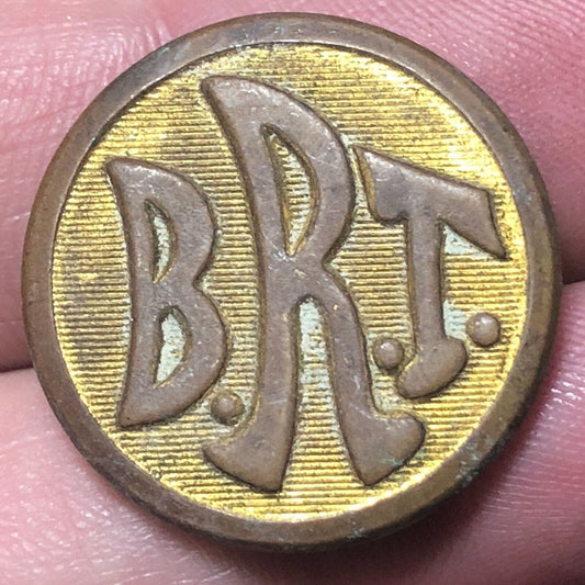 Brooklyn Rapid Transit Company (BRT) Brass Uniform Button 3/4" Kenyon - Scarce