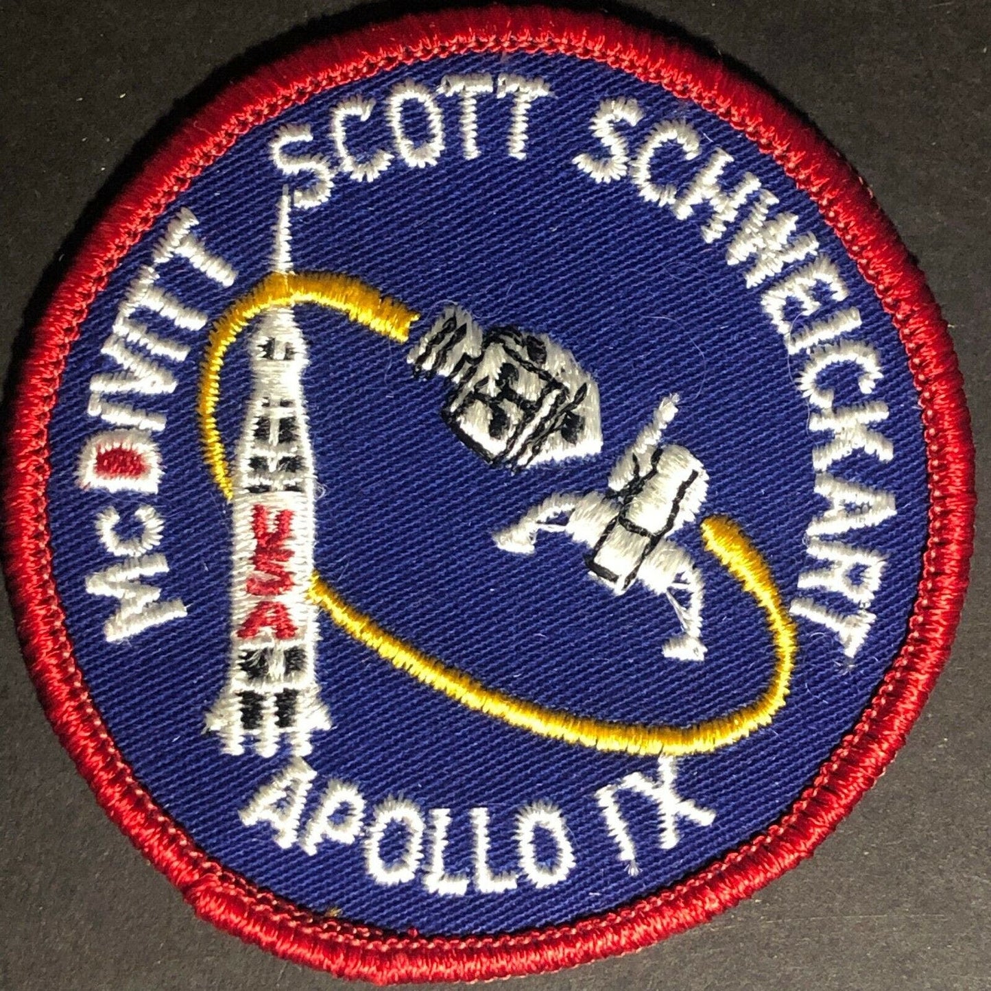 Vintage NASA Apollo IX 9 McDivitt Scott Schweickart Embroidered Patch 3"