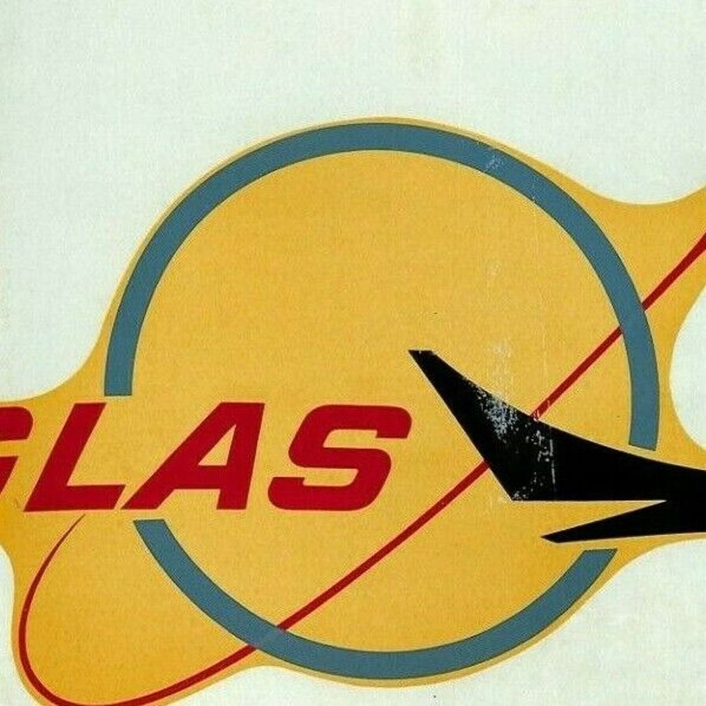 Scarce c1962-67 7" x 15" Douglas Aerospace Colortone Decal - NASA Mercury