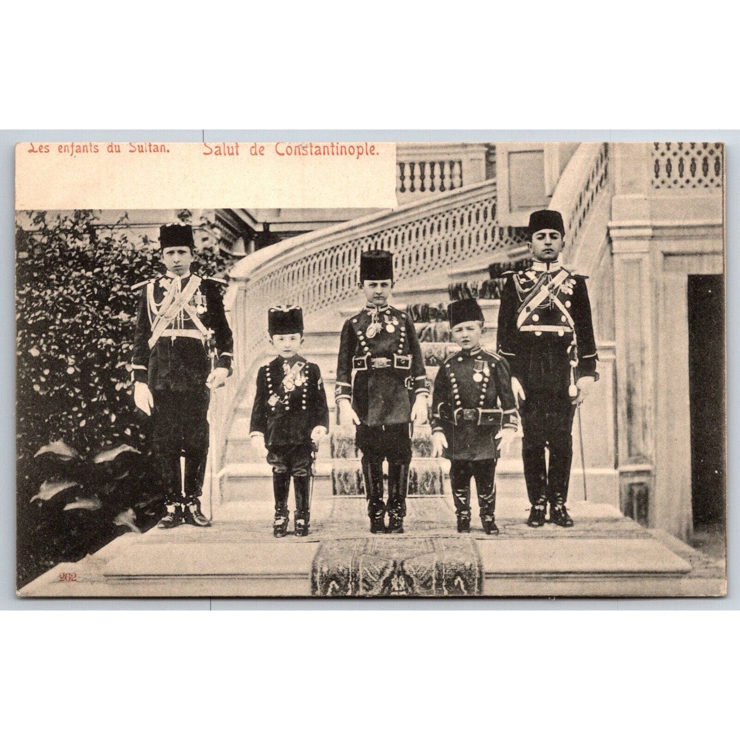 French Postcard The Sons of Sultan Abdul Hamid II ? c1901-1907 NP VGC