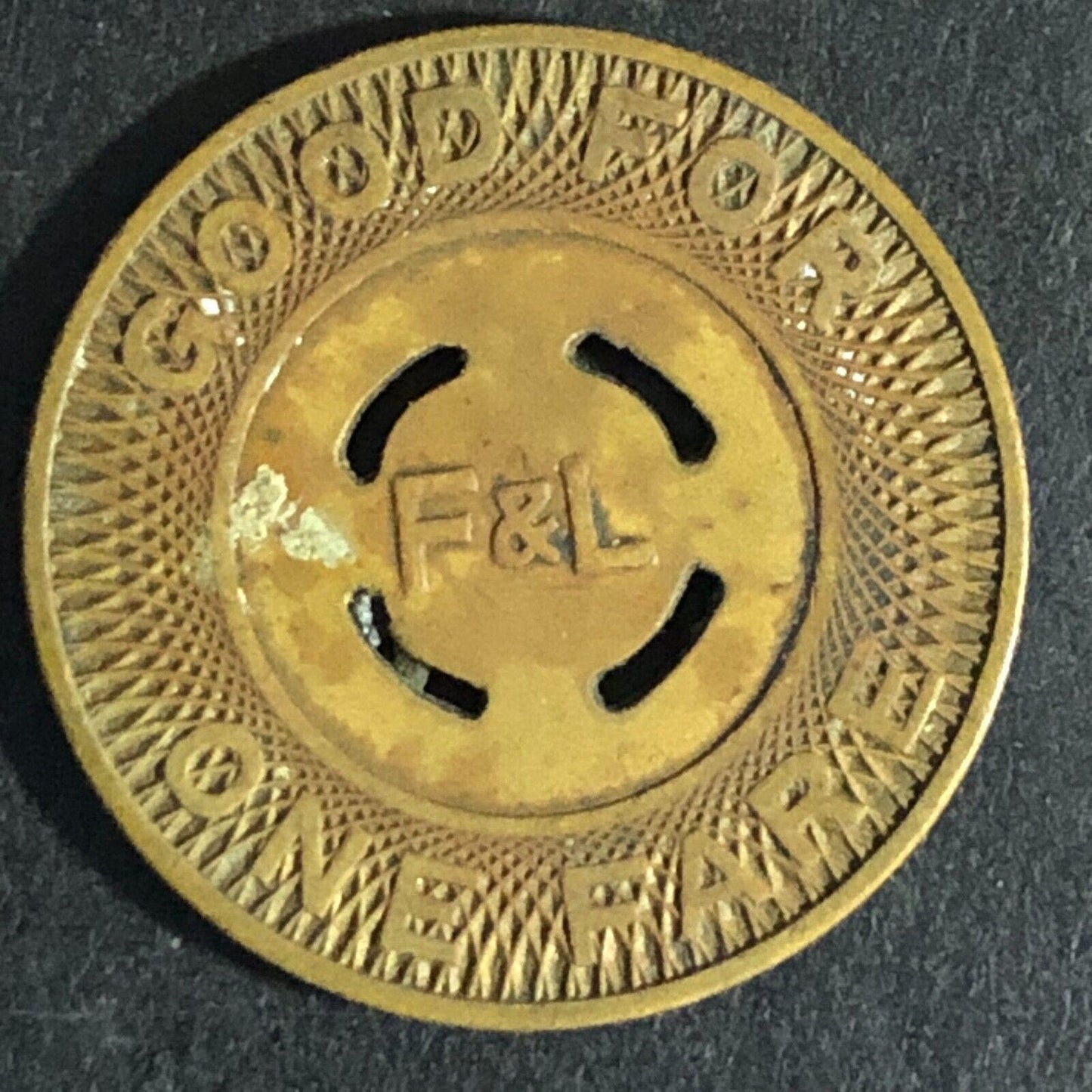 Fitchburg & Leominster St. RY. (MA) Bronze G/F One Fare Transit Token c1951 23mm