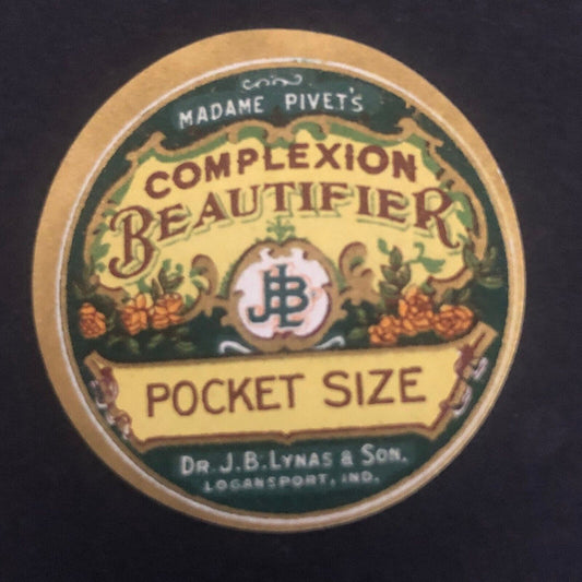 Madame Pivet's Complexion Beautifier Pocket Size Small Paper Label NOS VGC Gilt