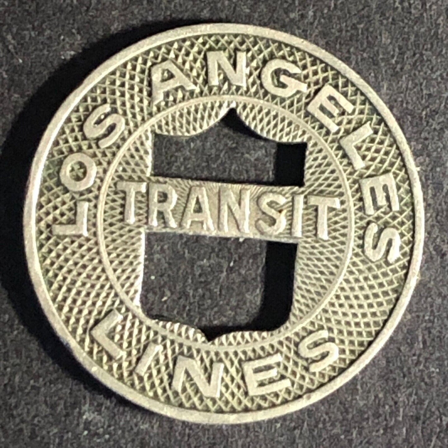 Los Angeles Transit Lines WM G/F One Fare Token Shield Cut Out 16mm