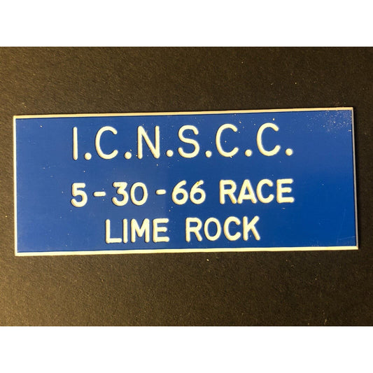 I.C.N.S.C.C. 1965 Race Lime Rock Racing Dash Wall Plaque
