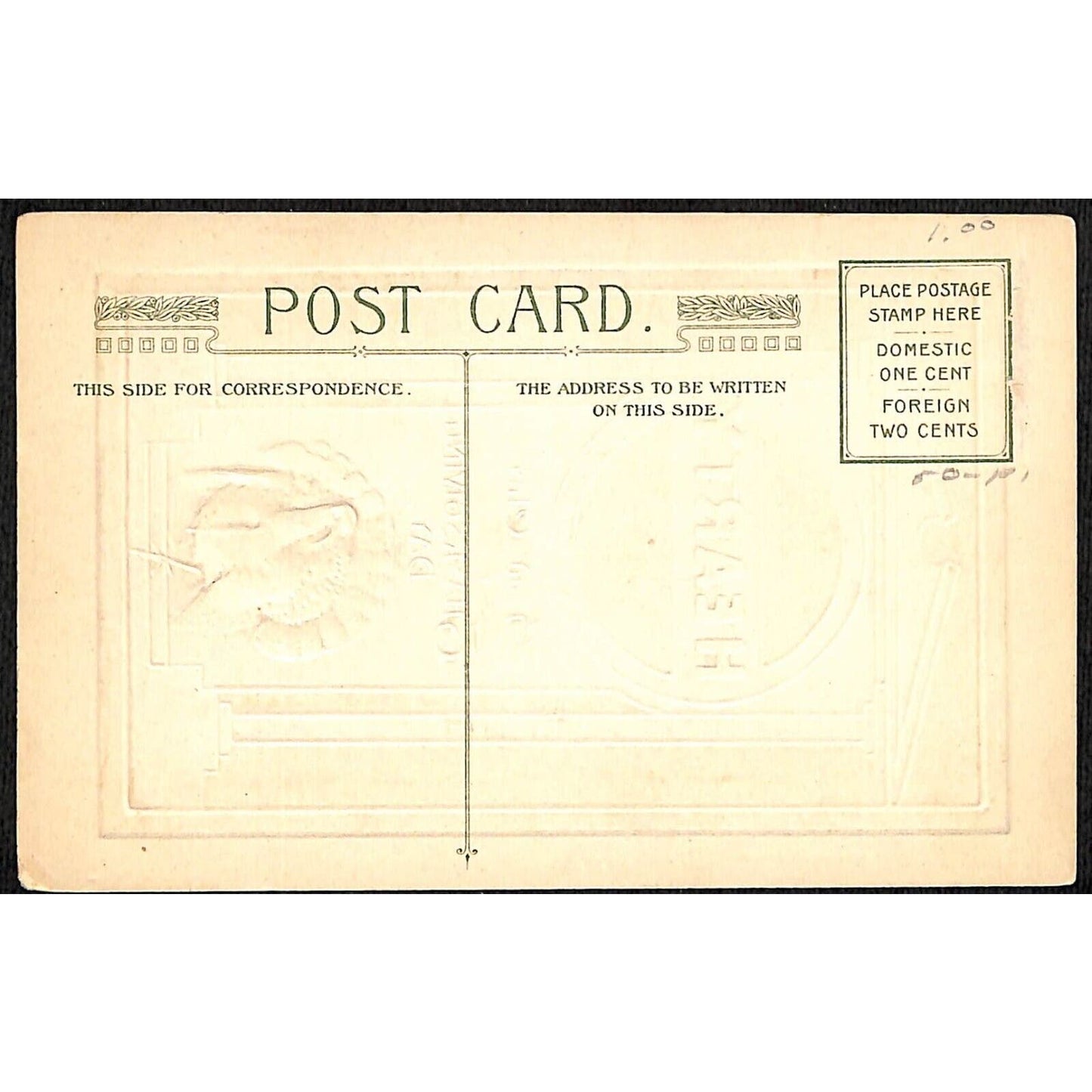 Happy Thanksgiving Postcard "Hearty" Good Cheer Turkey 1913 Embossed John Winsch