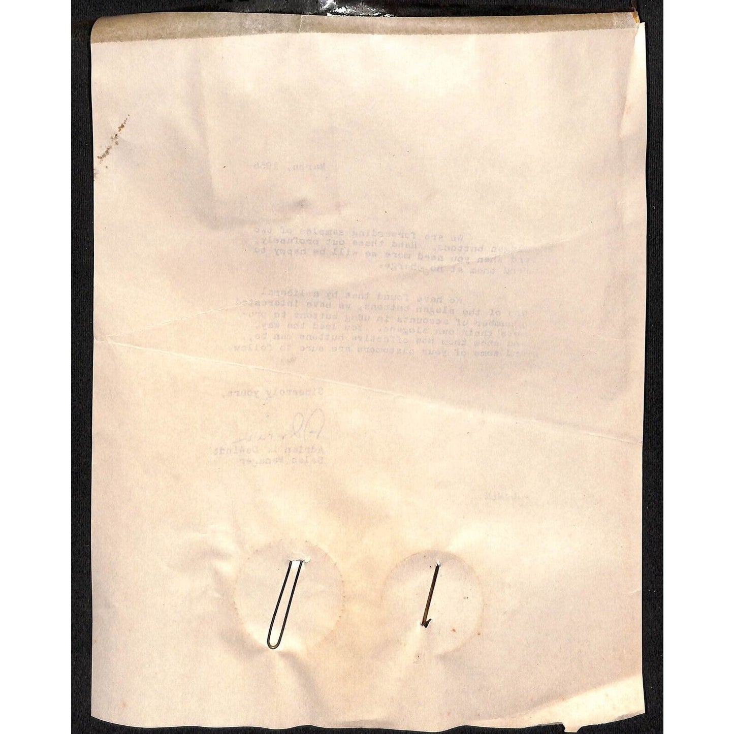 1955 Slogan Pinback Buttons on Catalog Salesman's Sample Sheet