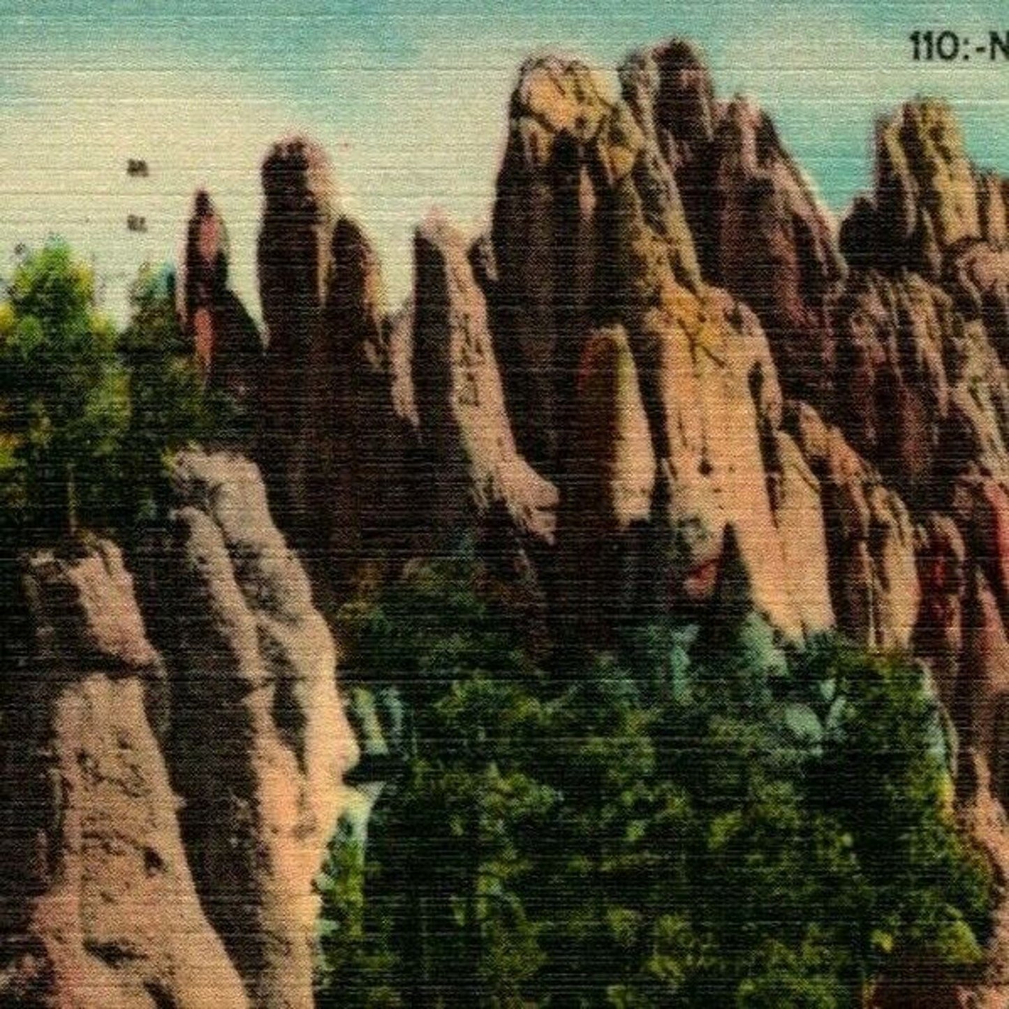 Vintage Linen Postcard Needles Highway Custer State Park Black Hills SD -1949