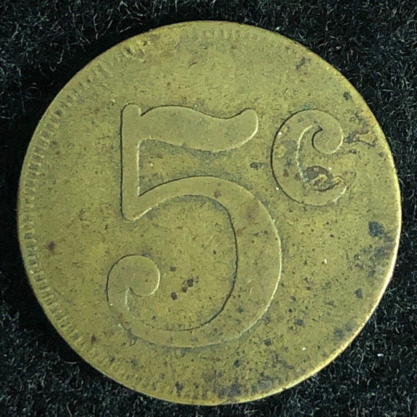 5c Maverick Brass Token 21.5mm c1900-1920's
