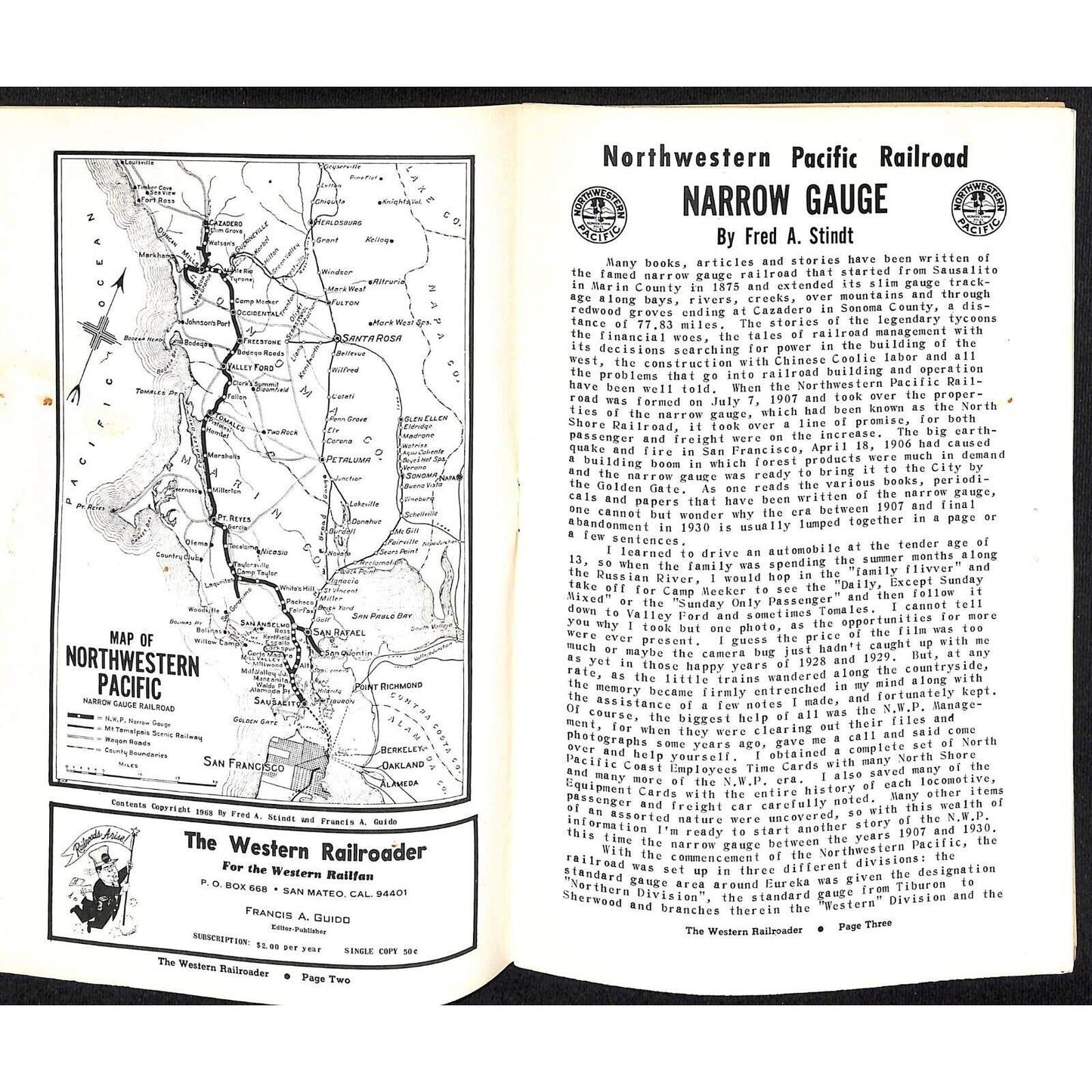 1968 "The Western Railroader" Railfan Magazine Vol. 31 No.12 - 16pp